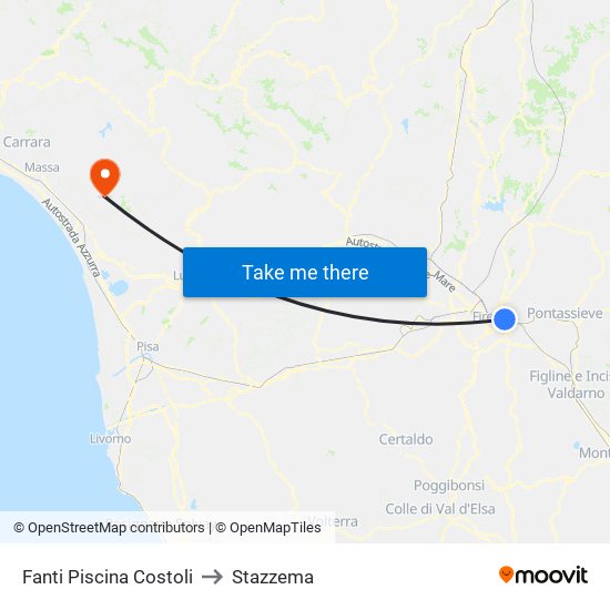 Fanti  Piscina Costoli to Stazzema map