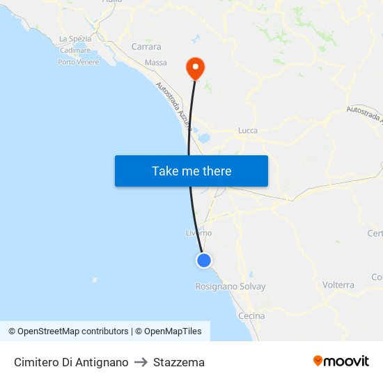 Cimitero Di Antignano to Stazzema map