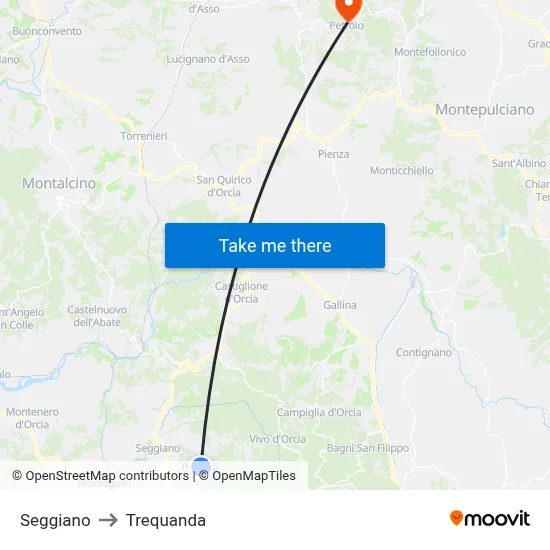 Seggiano to Trequanda map
