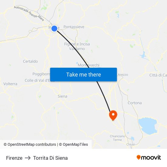 Firenze to Torrita Di Siena map