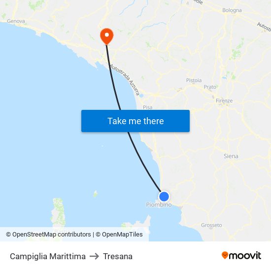 Campiglia Marittima to Tresana map