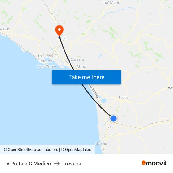 V.Pratale C.Medico to Tresana map