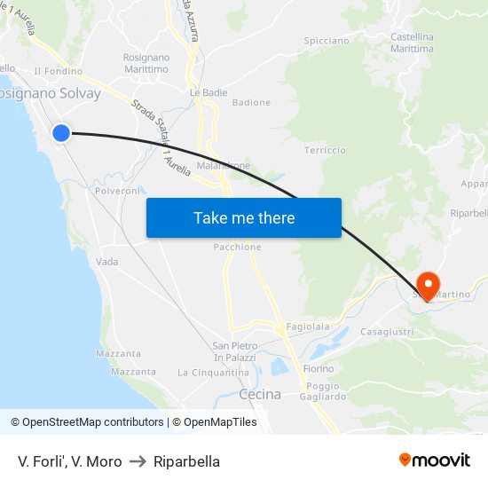 V. Forli',  V. Moro to Riparbella map