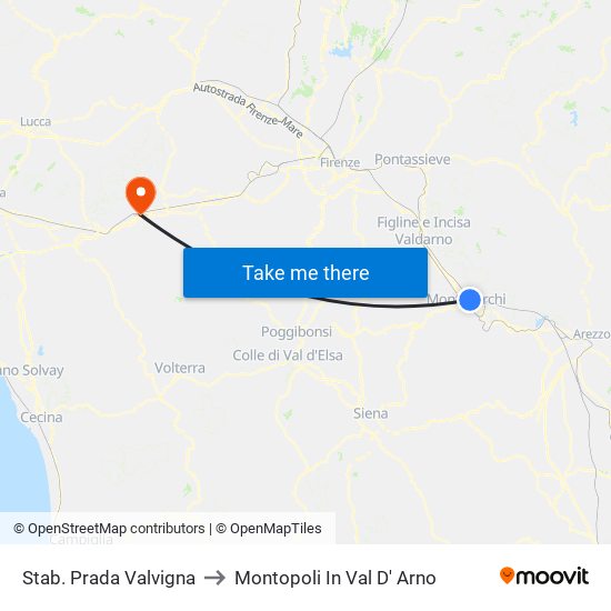 Stab. Prada Valvigna to Montopoli In Val D' Arno map