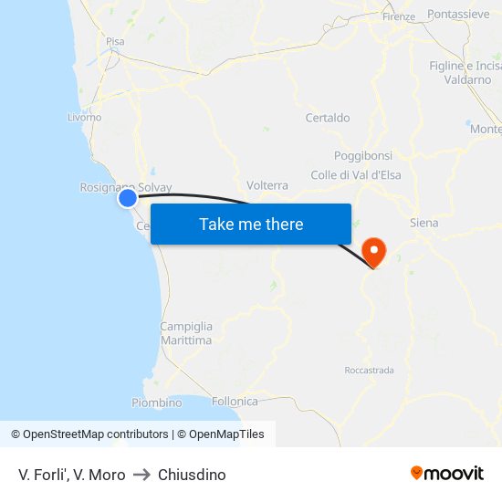 V. Forli',  V. Moro to Chiusdino map