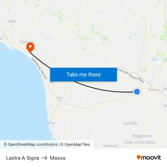 Lastra A Signa to Massa map