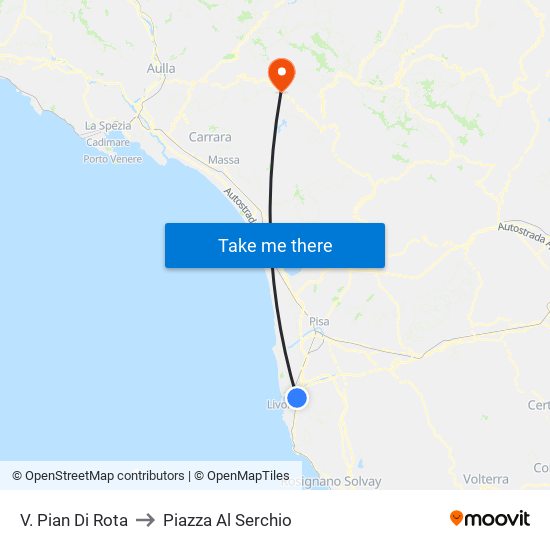 V. Pian Di Rota to Piazza Al Serchio map