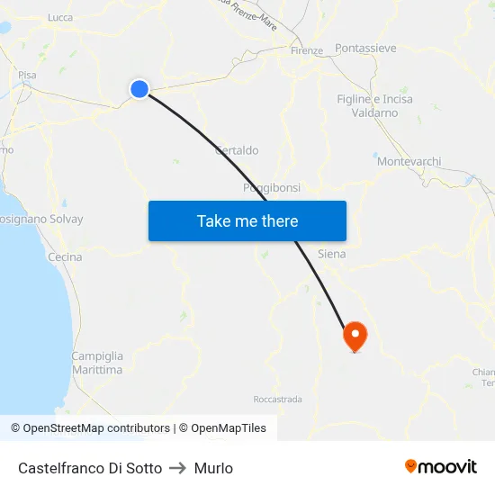 Castelfranco Di Sotto to Murlo map