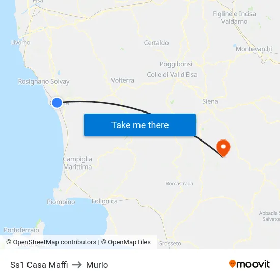 Ss1 Casa Maffi to Murlo map