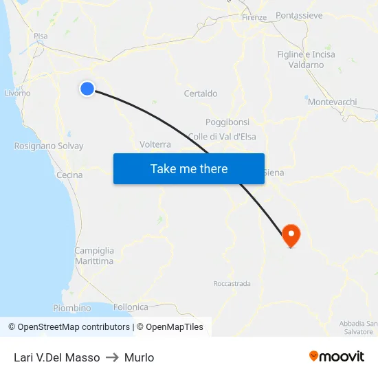 Lari V.Del Masso to Murlo map