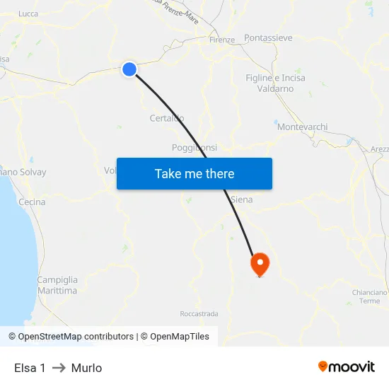 Elsa 1 to Murlo map
