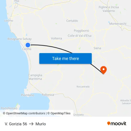 V. Gorizia 56 to Murlo map