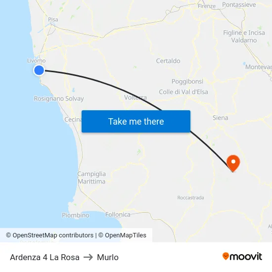 Ardenza 4 La Rosa to Murlo map