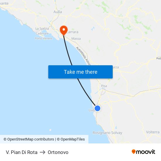 V. Pian Di Rota to Ortonovo map