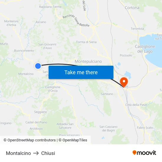 Montalcino to Closed map