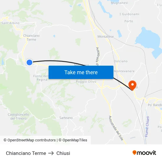 Chianciano Terme to Closed map