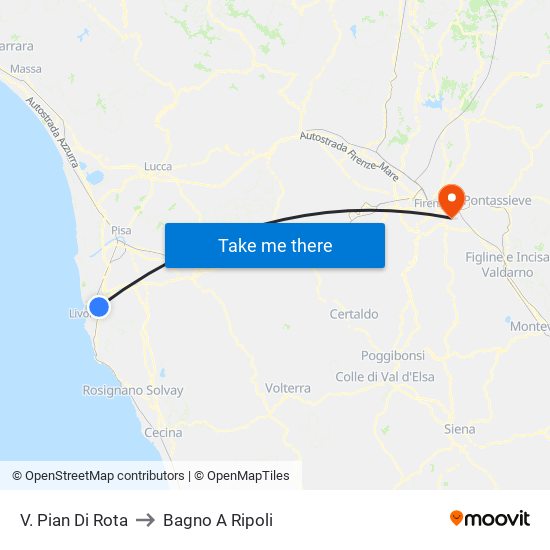 V. Pian Di Rota to Bagno A Ripoli map