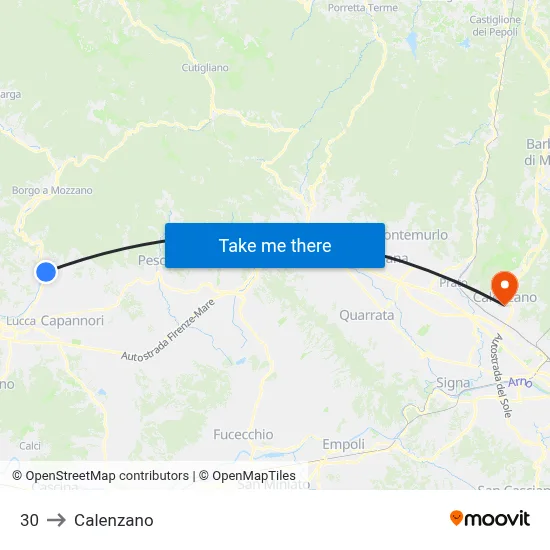 30 to Calenzano map