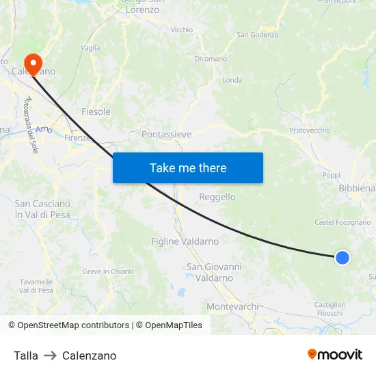 Talla to Calenzano map