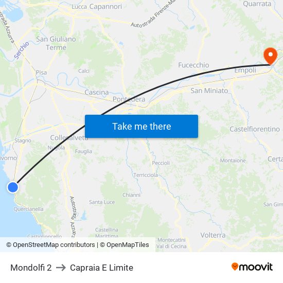 Mondolfi 2 to Capraia E Limite map