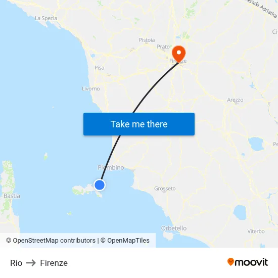 Rio to Florence map