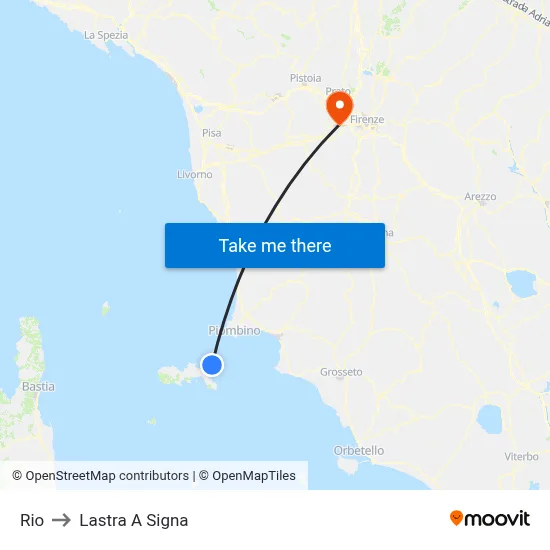Rio to Lastra A Signa map
