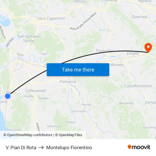 V. Pian Di Rota to Montelupo Fiorentino map