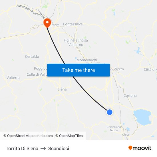 Torrita Di Siena to Scandicci map