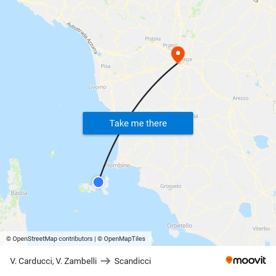 V. Carducci, V.  Zambelli to Scandicci map