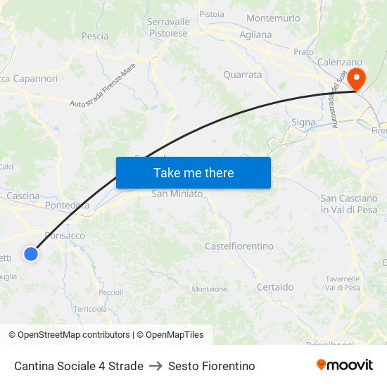 Cantina Sociale 4 Strade to Sesto Fiorentino map