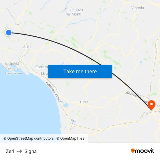 Zeri to Signa map