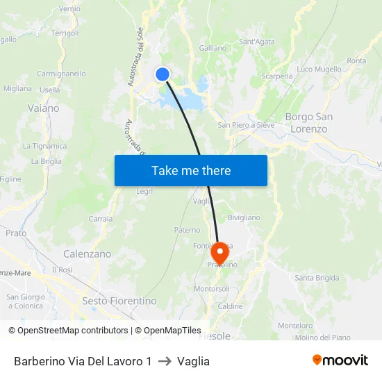 Via Del Lavoro 1 - Barberino to Vaglia map