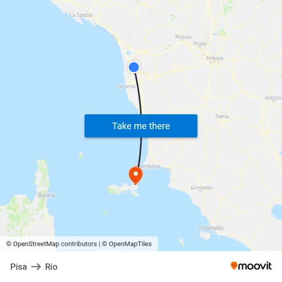 Pisa to Rio map