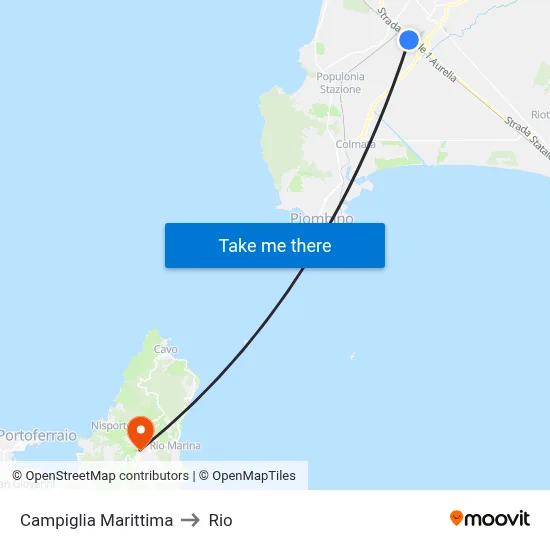 Campiglia Marittima to Rio map
