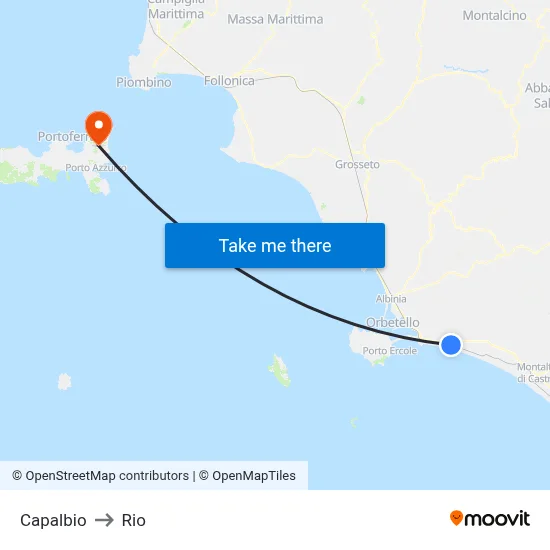 Capalbio to Rio map