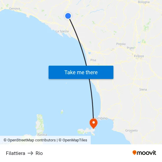 Filattiera to Rio map