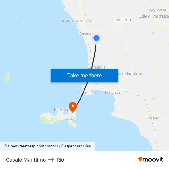 Casale Marittimo to Rio map