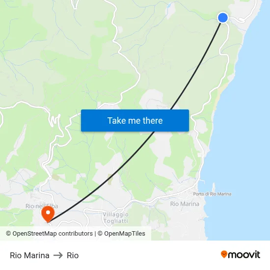Rio Marina to Rio map