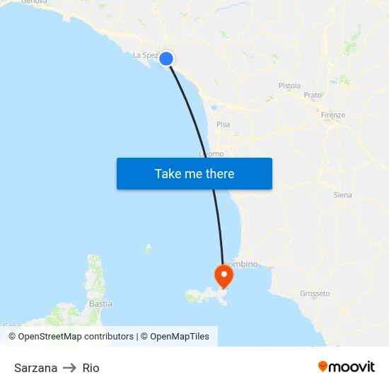 Sarzana to Rio map