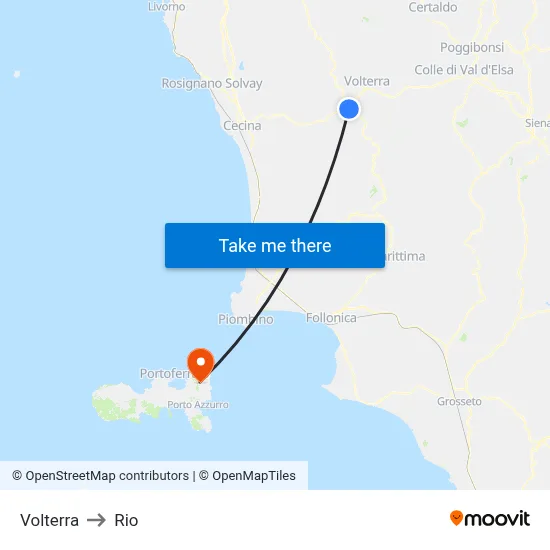 Volterra to Rio map
