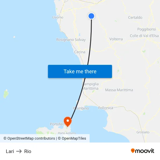 Lari to Rio map