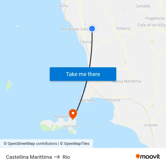 Castellina Marittima to Rio map