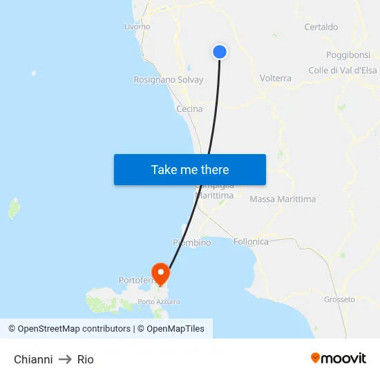 Chianni to Rio map