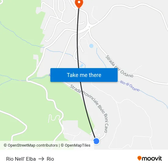 Rio nell' Elba to Rio map