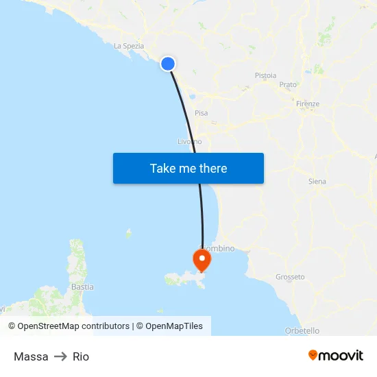 Massa to Rio map