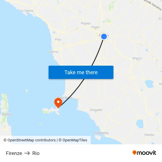 Florence to Rio map