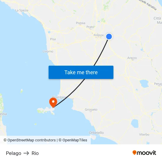 Pelago to Rio map