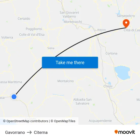 Gavorrano to Citerna map