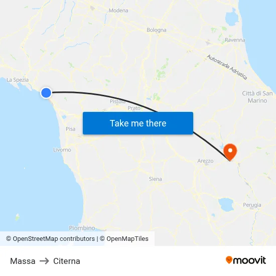 Massa to Citerna map