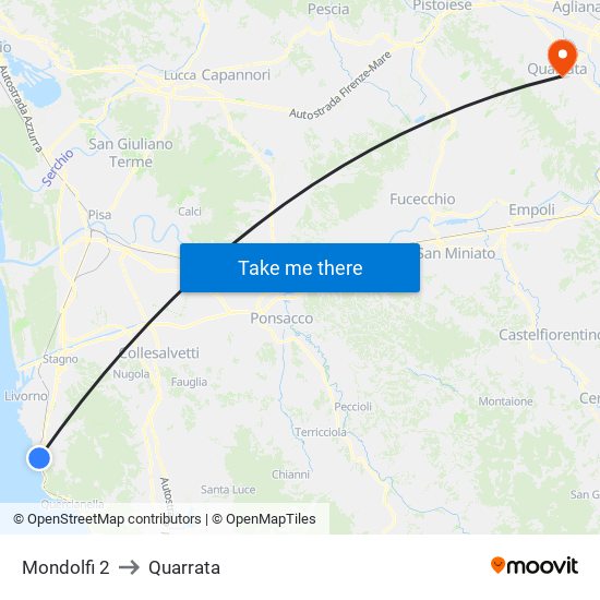 Mondolfi 2 to Quarrata map